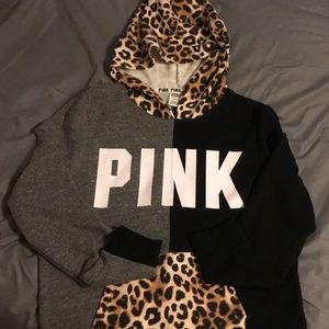 VS PINK leopard print hoodie